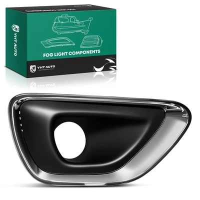 Front Passenger Fog Light Bezel Black+Chrome