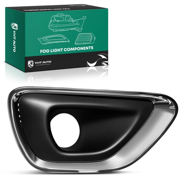 Front Passenger Fog Light Bezel Black+Chrome for Jeep Grand Cherokee 2014-2016 WK2