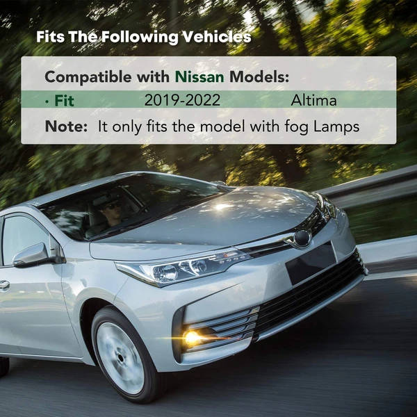 Front Passenger Black Plastic Fog Light Bezel for 2019-2022 Nissan Altima