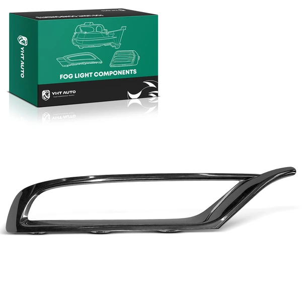 Front Passenger Smoke Chrome Plastic Fog light Trim for 2015-2023 Chrysler 300