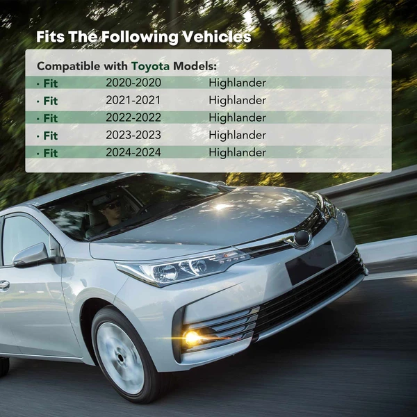 Front Passenger Fog Lamp Light Bezel for 2020-2024 Toyota Highlander