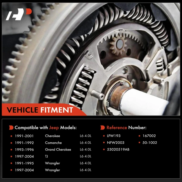 Clutch Flywheel 6 Holes 164 Teeth for Jeep Cherokee 91-01 Wrangler 4.0L Manual