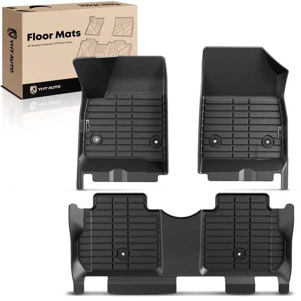 3 Pcs Front & Rear TPE textured Floor Mats Liners for 2017-2022 Cadillac XT5