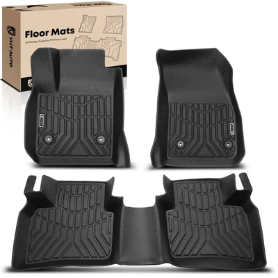 3 Pcs Front & Rear Black Floor Mats Liners