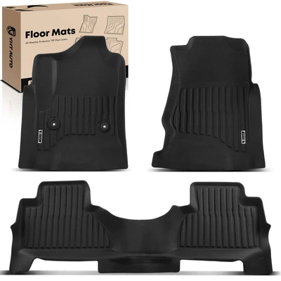 3 Pcs Front & Rear Black Floor Mats Liner
