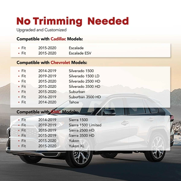 2 Pcs Front Floor Mats for 2015-2020 GMC Yukon XL