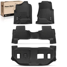 4 Pcs Front & Rear Black Floor Mats Liners