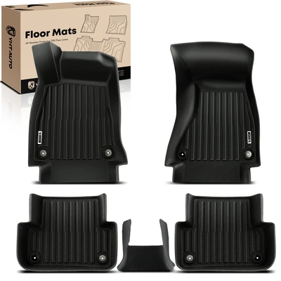 5 Pcs Front & Rear Black Floor Mats Liners