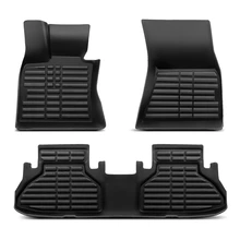 3 Pcs Front & Rear Black Floor Mats Liners