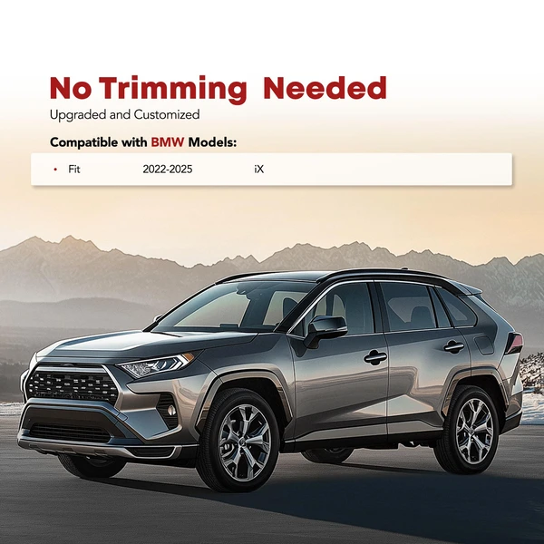 2 Pcs Front & Rear Black Floor Mats Liners for 2022-2023 BMW iX xDrive40