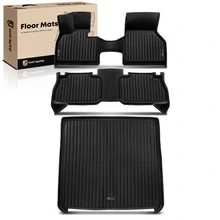 3 Pcs Front & Rear Black Floor Mats Trunk Cargo Liners for BMW iX 2022-2024 iX3