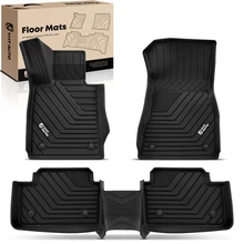 3 Pcs Front & Rear Black Floor Mats Liners
