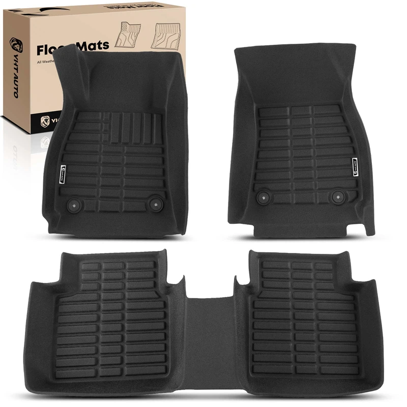 3 Pcs Front & Rear Black Floor Mats Liners for Buick LaCrosse 2010-2016