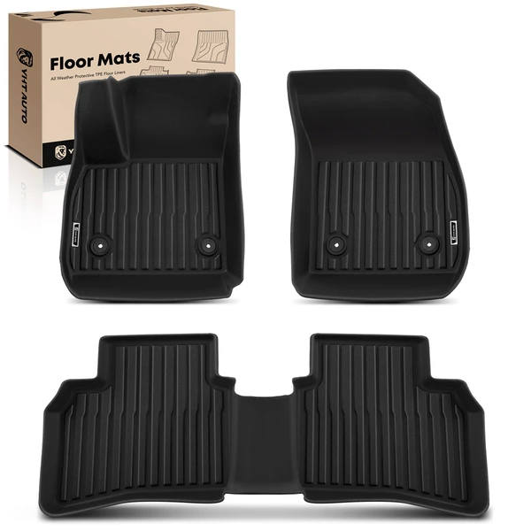3 Pcs Front & Rear Black Floor Mats Liners for 2021-2025 Buick Envision