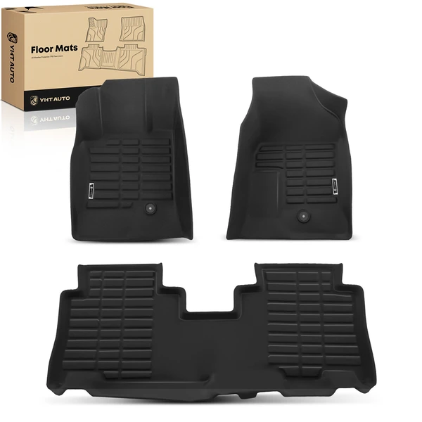 3 Pcs Front & Rear Black Floor Mats Liners for Chevrolet Captiva Sport 2012-2015