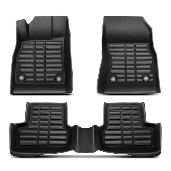 3 Pcs Front & Rear Black Floor Mats Liners for 2010-2014 Chevrolet Cruze