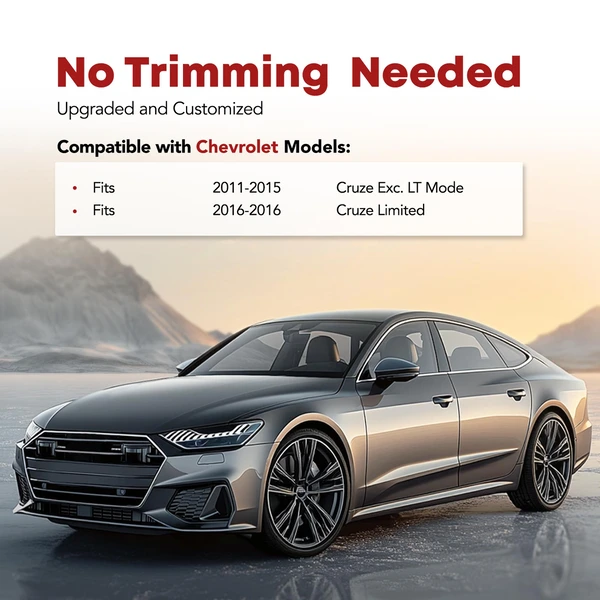 3 Pcs Front & Rear Black Floor Mats Liners for 2011-2015 Chevrolet Cruze