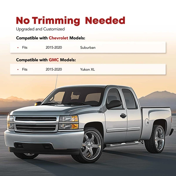 3 Pcs Front & Rear Black Floor Mats Liners for 2015-2020 GMC Yukon XL