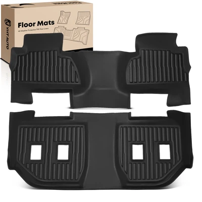 2 Pcs Rear Black Floor Mats Cargo Liner