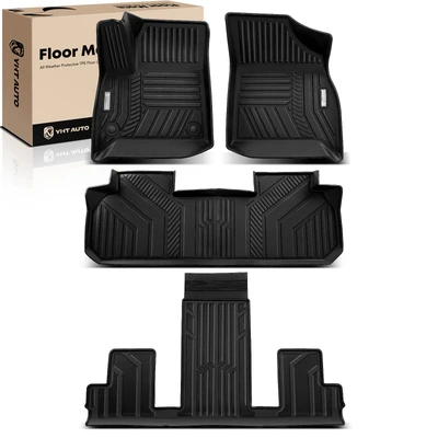 4 Pcs Front & Rear Black Floor Mats Liner