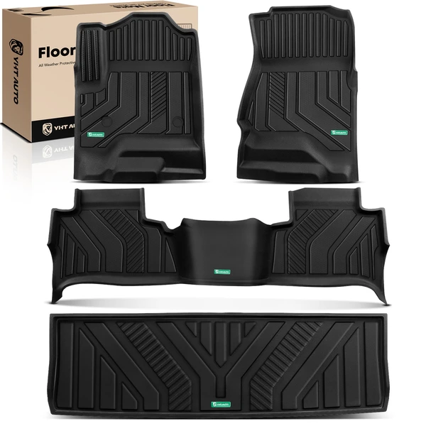 4 Pcs Front & Rear Floor Mats & Trunk Cargo Liner for 2015-2020 GMC Yukon