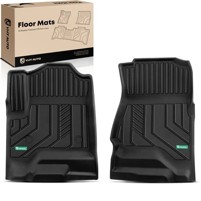 2 Pcs Front TPE Floor Mats Liners