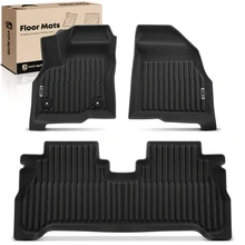 3 Pcs Front & Rear Black Floor Mats Liners for 2022-2024 Chevrolet Bolt EUV