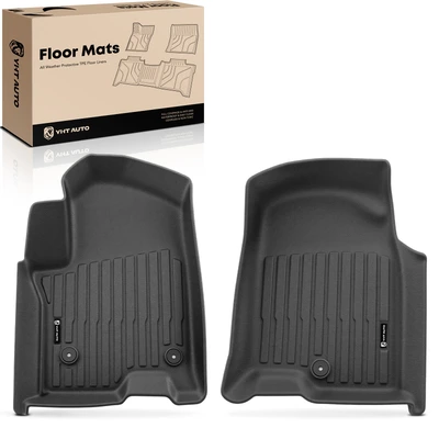 2 Pcs Front Black Floor Mats