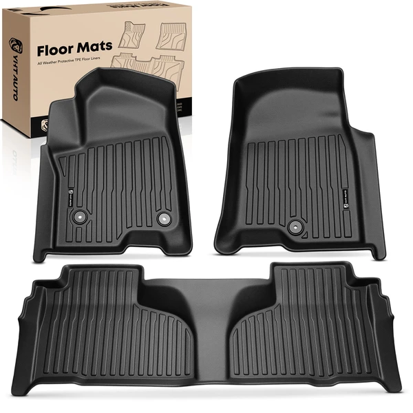 3 Pcs Front & Rear Black Floor Mats Liners for Chevy Suburban Tahoe GMC Yukon 2021-2023