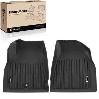 2 Pcs Front Black Floor Mats Liners