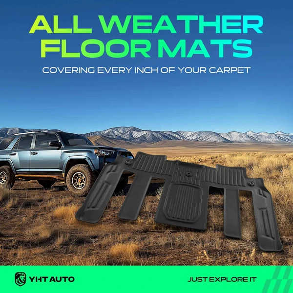 2 Pcs Rear Floor Mats Liners for Chevrolet Traverse 2009-2017 GMC Acadia Buick Enclave