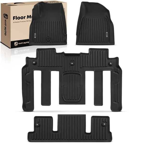 4 Pcs Front & Rear Floor Mats Liners for Chevrolet Traverse GMC Acadia Buick Enclave
