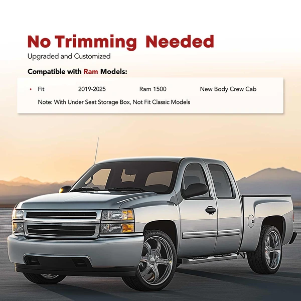 3 Pcs Front & Rear Black TPE textured Floor Mats Liners for 2011-2018 Ram 2500