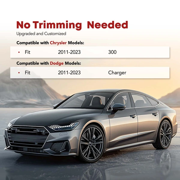 4 Pcs Front & Rear TPE textured Floor Mats Liners for 2011-2023 Dodge Charger