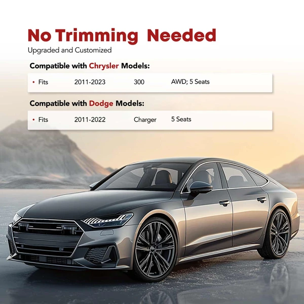 3 Pcs Front & Rear Black Floor Mats Liners for 2011-2022 Dodge Charger