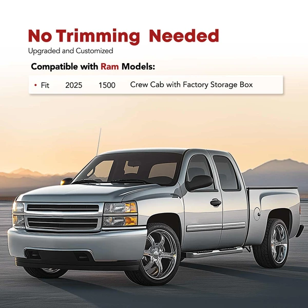 3 Pcs Front & Rear TPE Black Floor Mats Liners for Ram 1500 2025 Crew Cab Injection