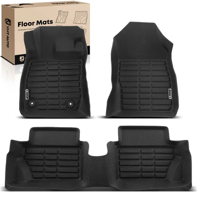 3 Pcs Front & Rear Black Floor Mats Liners