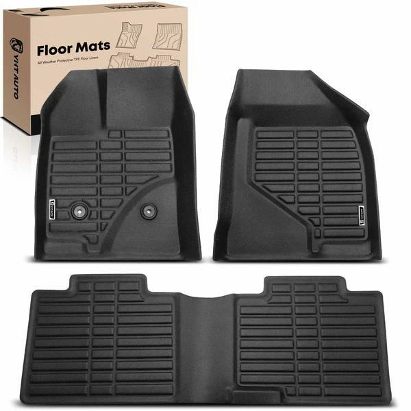 3 Pcs Front & Rear Black Floor Mats Liners for 2011-2014 Ford Edge