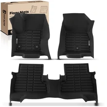 3 Pcs Front & Rear Black Floor Mats Liners