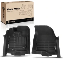 2 Pcs Front Black Floor Mats Liners