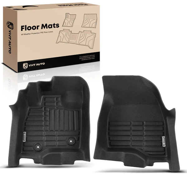 2 Pcs Front Black Floor Mats Liners for Ford Explorer 2011-2014 SUV