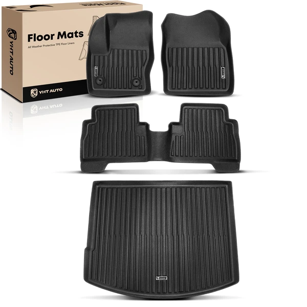 4 Pcs Front & Rear Black Floor Mats Liners for 2013-2019 Ford Escape