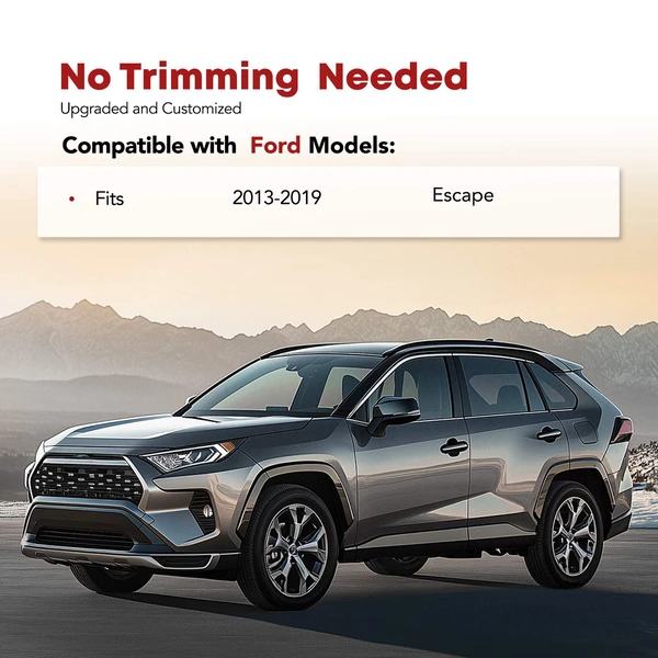 4 Pcs Front & Rear Black Floor Mats Liners for 2013-2019 Ford Escape