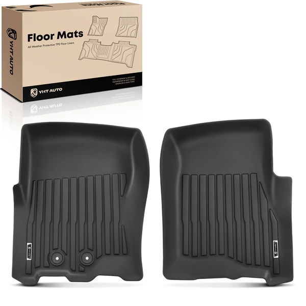 2 Pcs Front Black Floor Mats Liners for Ford Expedition Lincoln Navigator 2011-2017