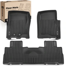 3 Pcs Front & Rear Black Floor Mats for 2011-2017 Lincoln Navigator