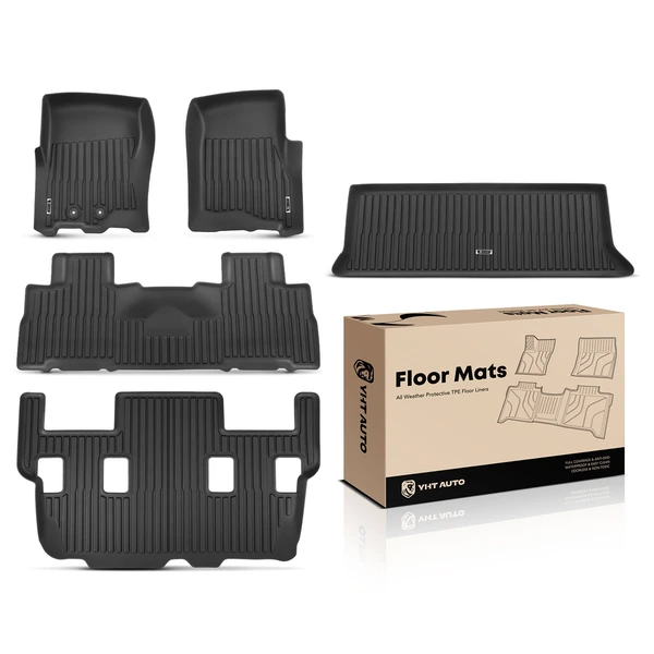 5 Pcs Front & Rear Trunk Floor Mats for Ford Expedition Lincoln Navigator 2011-2017