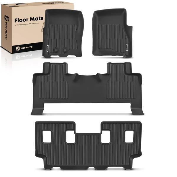4 Pcs Front & Rear Floor Mats for Ford Expedition EL Lincoln Navigator L 2011-2017