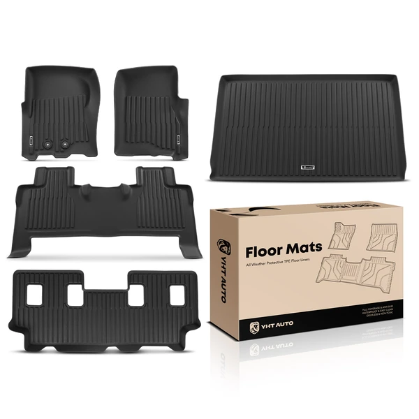 5 Pcs Front & Rear Trunk Floor Mat for Ford Expedition EL Lincoln Navigator L 2011-2017