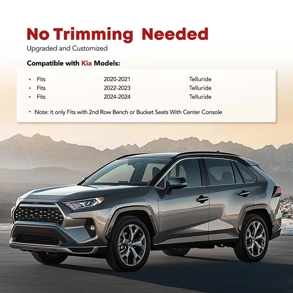 3 Pcs Front & Rear Black Floor Mats Liner Set for 2020-2024 Kia Telluride