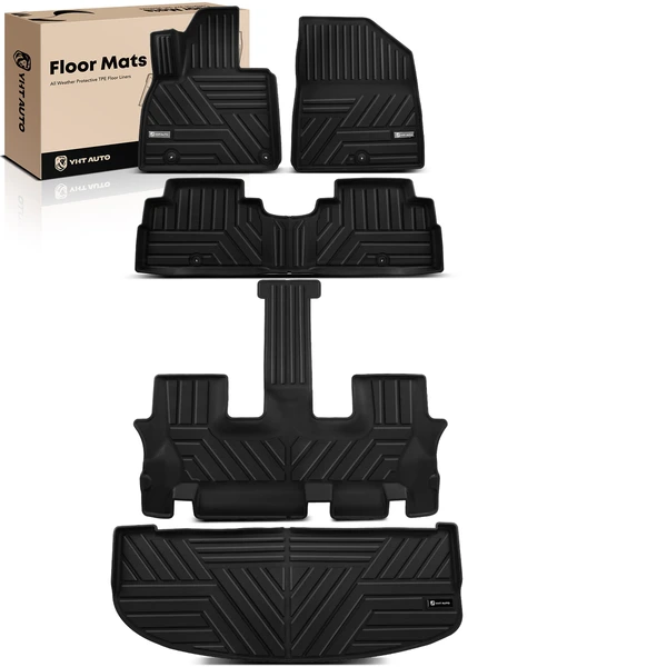 5 Pcs Front & Rear & Trunk Floor Mats without Center Console for 2020-2024 Kia Telluride